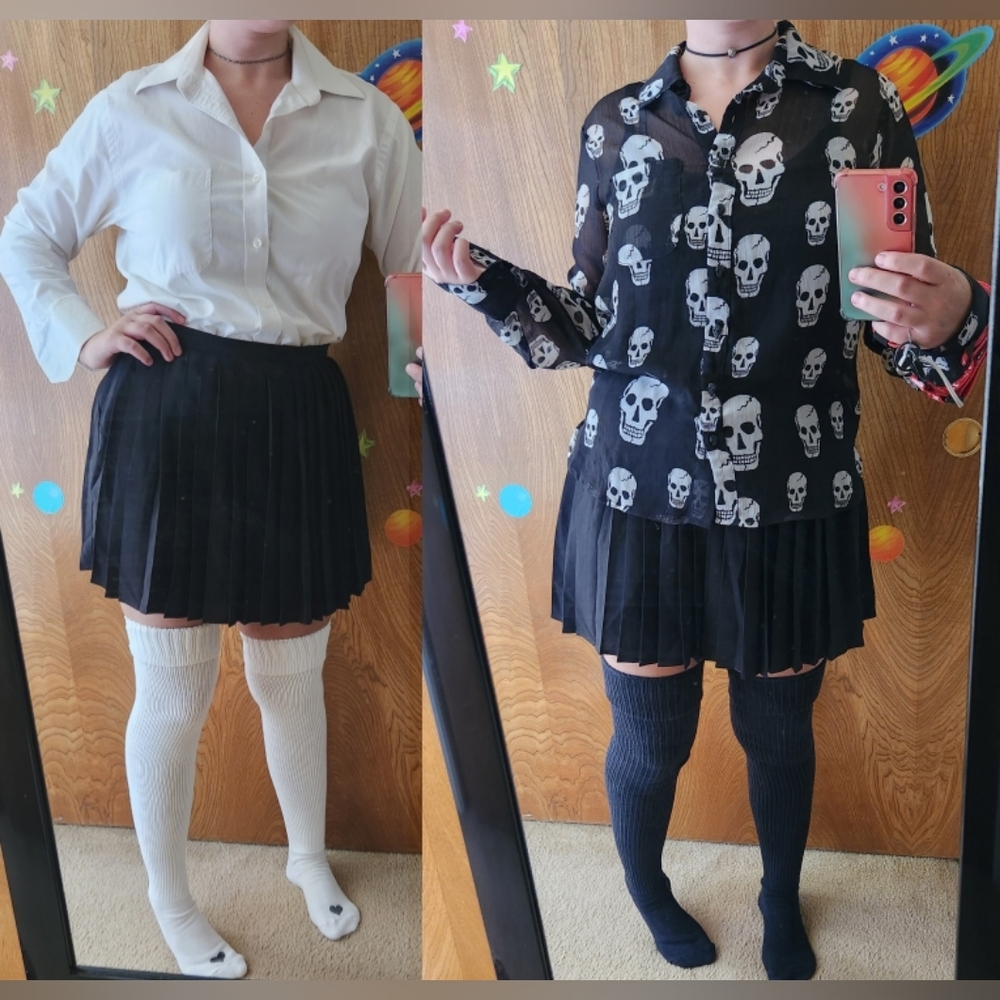 Pleated Black Skirt